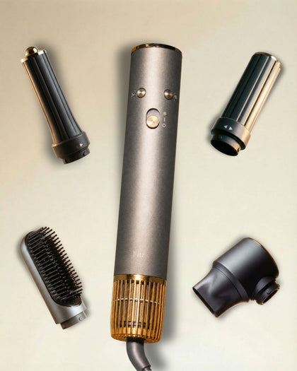 HairFitz Pro - Asciugacapelli multistyler 5 in 1 - 1300 watt - Capelli Mossi Naturali o Ricci definiti- Coni per ricci e capelli mossi inclusi