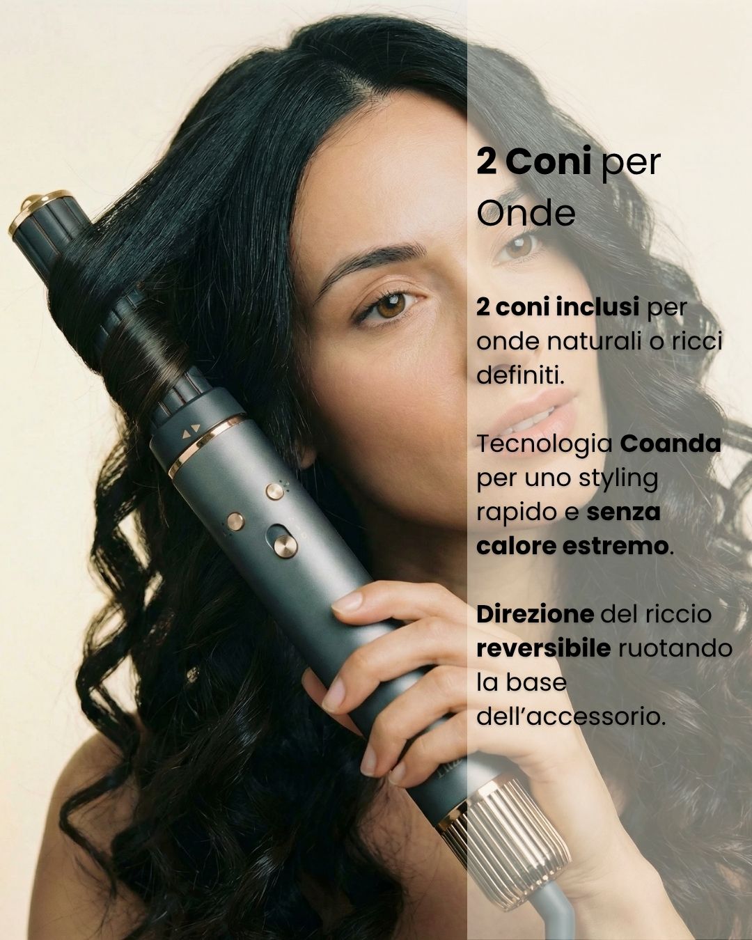 Coni per capelli mossi o ricci compatibili con HairFitz Pro, come il dyson airwrap