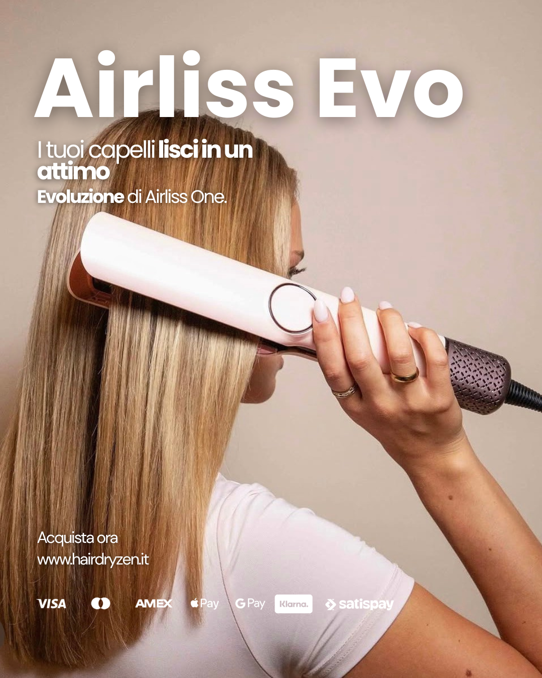 Capelli Lisci e brillanti con piastra ad aria 2 in 1 