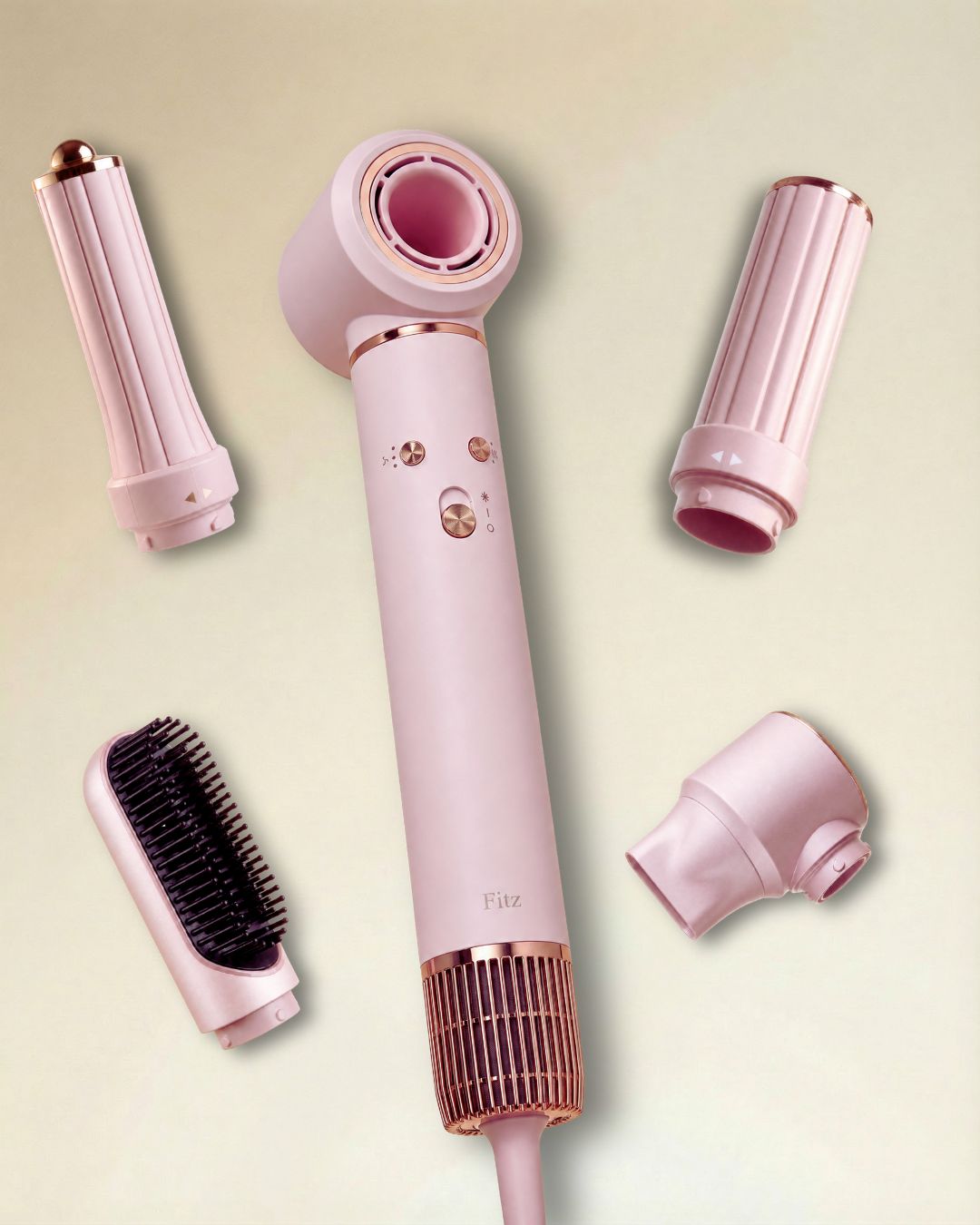 Asciugacapelli MultiStyler 5 in 1 - 1300 watt- alternativa al dyson AirWrap - hairFitz Pro Rosa